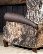 Brindle cowhide on recliner made in the USA - Your Western Decor