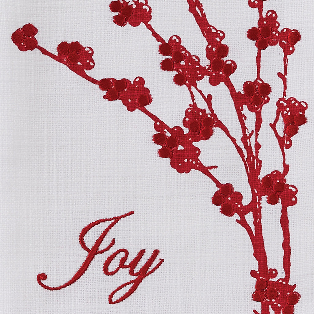 Joy and Berries Embroidered Dish Towels - Christmas kitchen towels - Your Western Decor