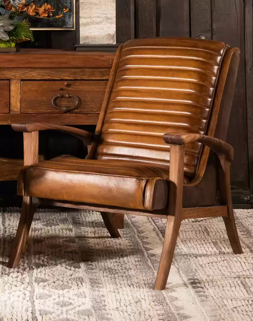 American made Kaden Leather Accent Chair - Your Western Decor