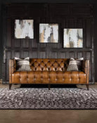 AMerican made Kessler Canyon Tufted Leather Sofa - Your Western Decor