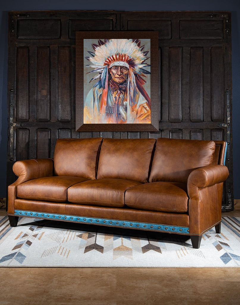 King Cowboy Leather Sofa - USA made western furniture - Your Western Decor