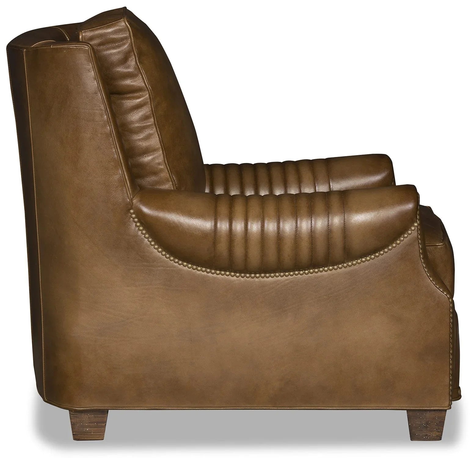 Lakota leather chair with channeled sides - Your Western Decor
