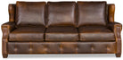 Lakota brown leather sofa front view - Your Western Decor