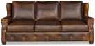 Lakota brown leather sofa front view 