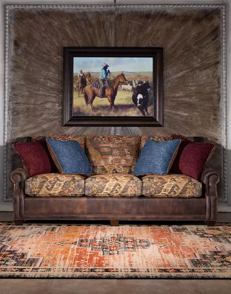 Lakota Fabric Southwestern Sofa 100% American Made - Your Western Decor