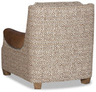 Back view of fabric and leather Lakota lounge chair - Your Western Decor