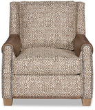 Patterned fabric and leather lounge chair front - Your Western Decor