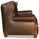 Lakota brown leather sofa side view - Your Western Decor