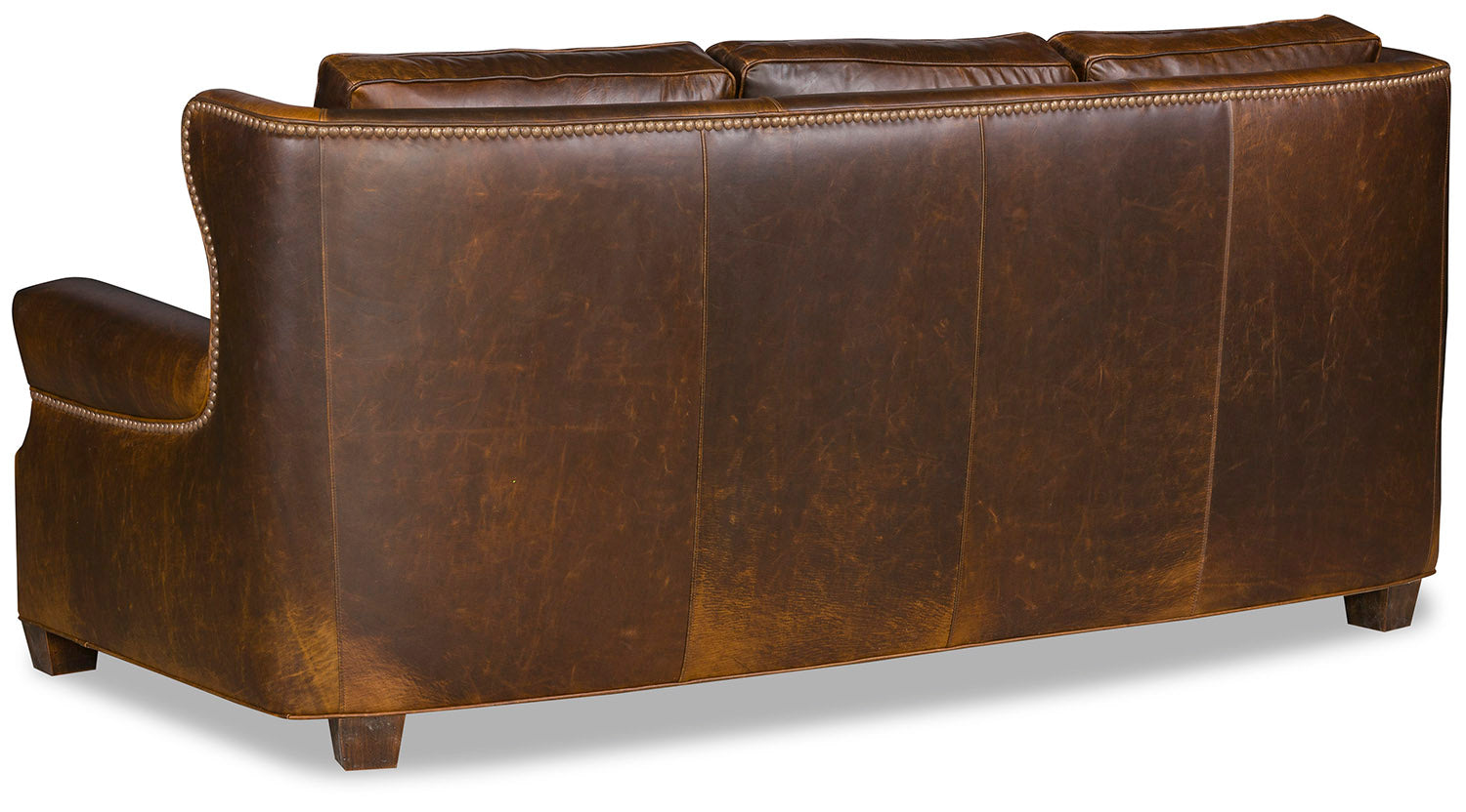 Lakota brown leather sofa back view
