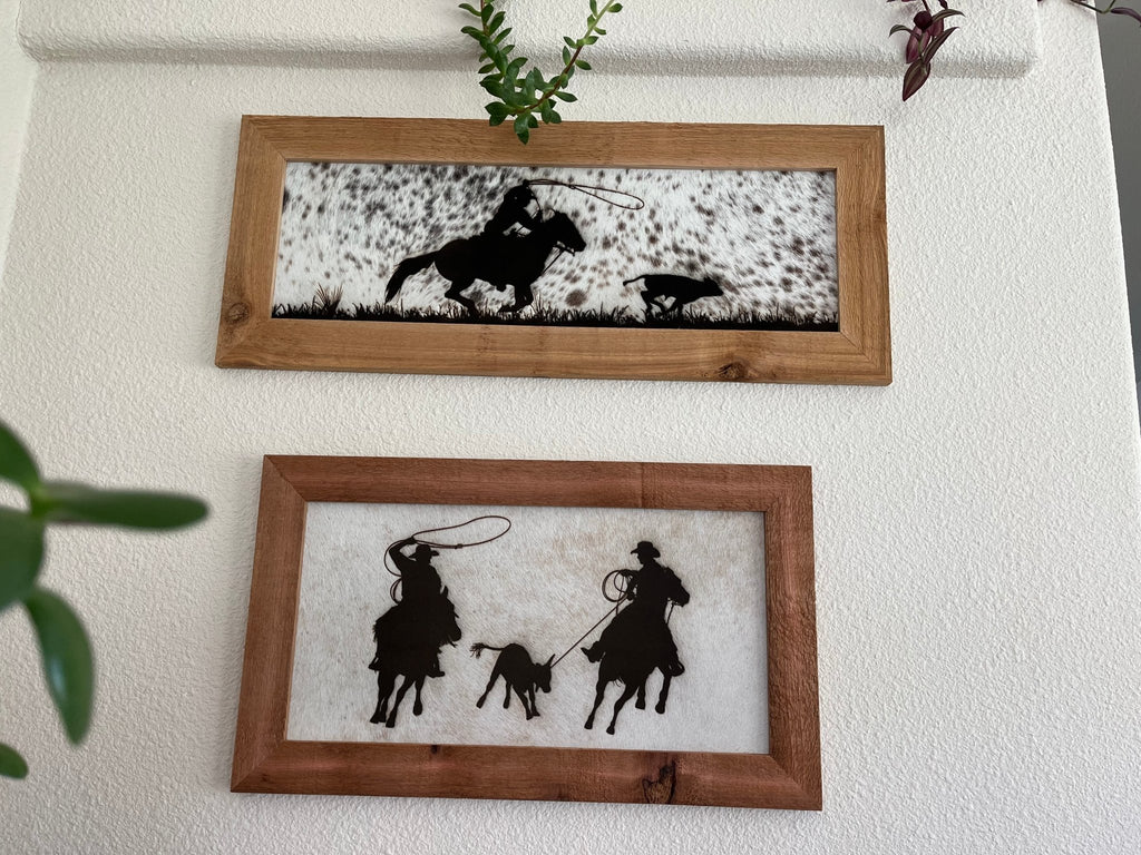 Lasered Cowhide Western Wall Art - Handmade in the USA - Your Western Decor