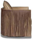 Lavish fringe western leather swivel chair side American made - Your Western Decor