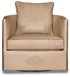 Lavish fringe western leather swivel chair front American made - Your Western Decor