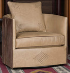 Lavish fringe western leather swivel chair American made - Your Western Decor
