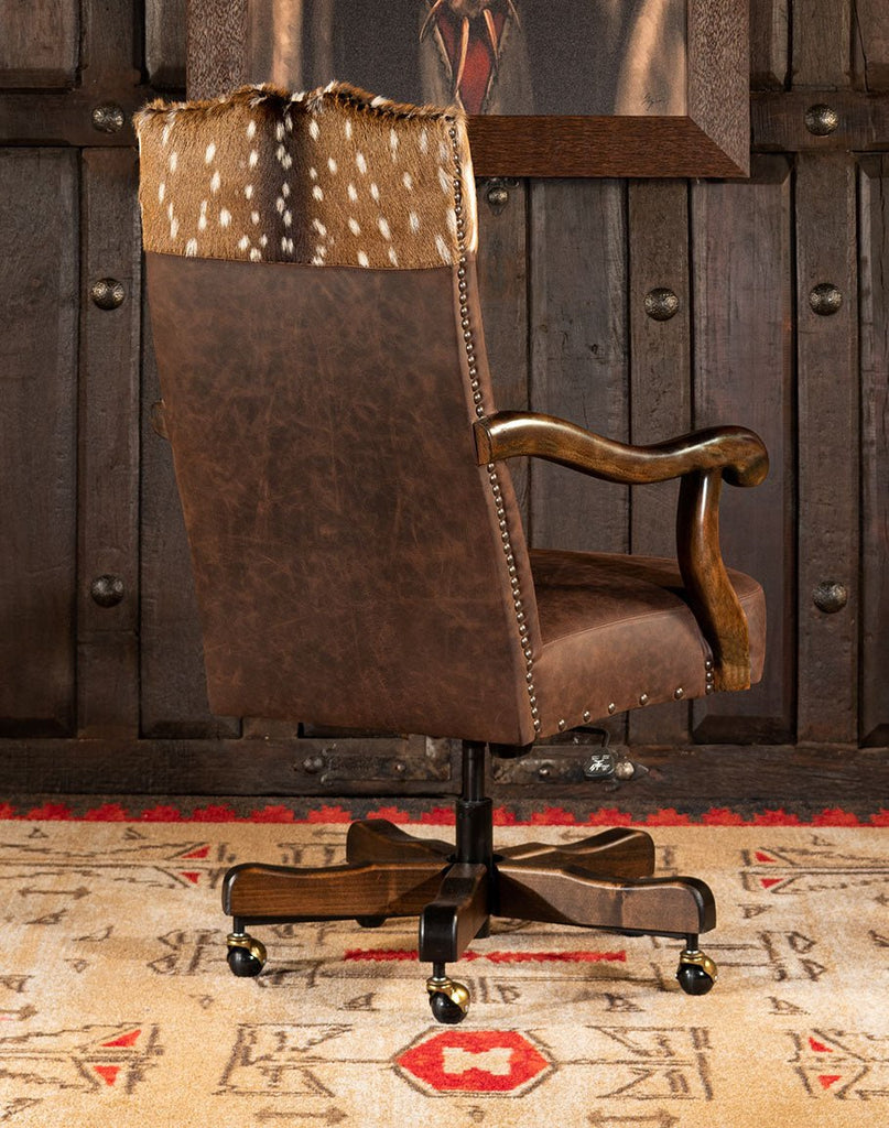 Leather & Axis Office Chair back - American made office chair - Your Western Decor
