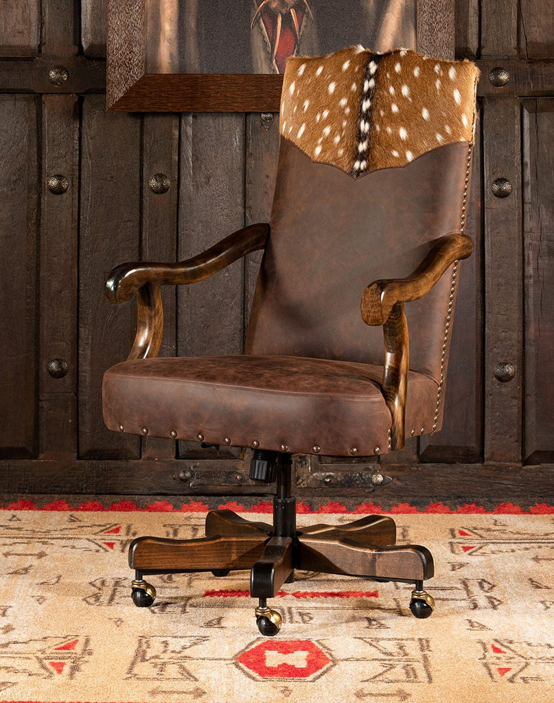 Leather & Axis Office Chair - American made office chair - Your Western Decor