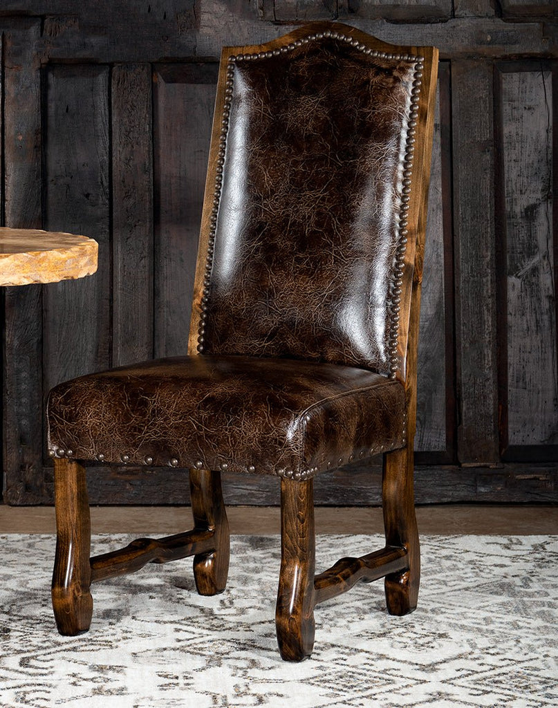 Crackle leather seat front - made in the USA - Your Western Decor