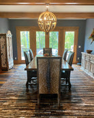 Rustic Dining Room with Axis Hide and Leather Chair - Your Western Decor