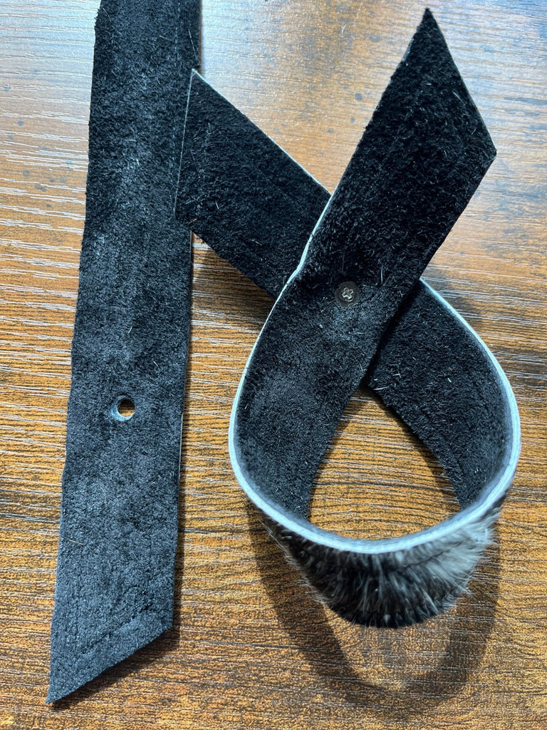 Peppered Black White Cowhide Concho Napkin Rings - Your Western Decor