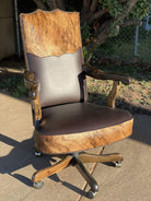 brindle cowhide western executive office chair