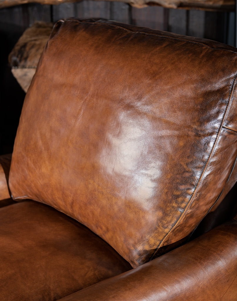 Leather Rancher Arm Chair - American made Western furniture - Your Western Decor