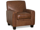 American made brown leather saddle club chair 