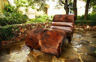 Custom made Ranchers Chaise Lounge in smooth leathers and cowhide - Your Western Decor