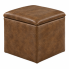 Genuine leather cube storage ottoman 