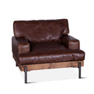 Brown leather industrial accent chair - Your Western Decor