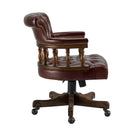 Burgundy leather desk chair side view - Your Western Decor