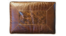 Brown leather pouch with crocodile texture top - Your Western Decor
