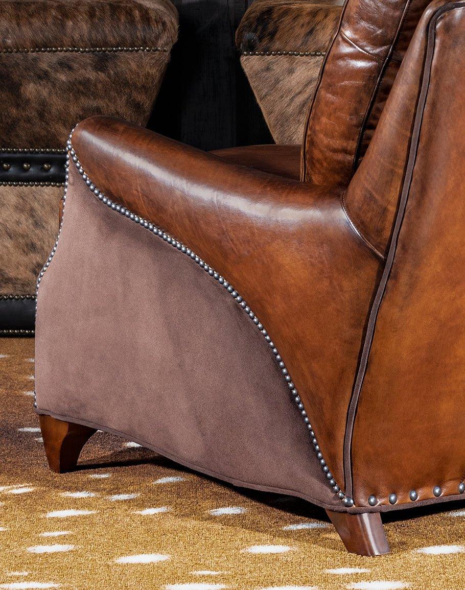 Leather Rancher Arm Chair - American made Western furniture - Your Western Decor