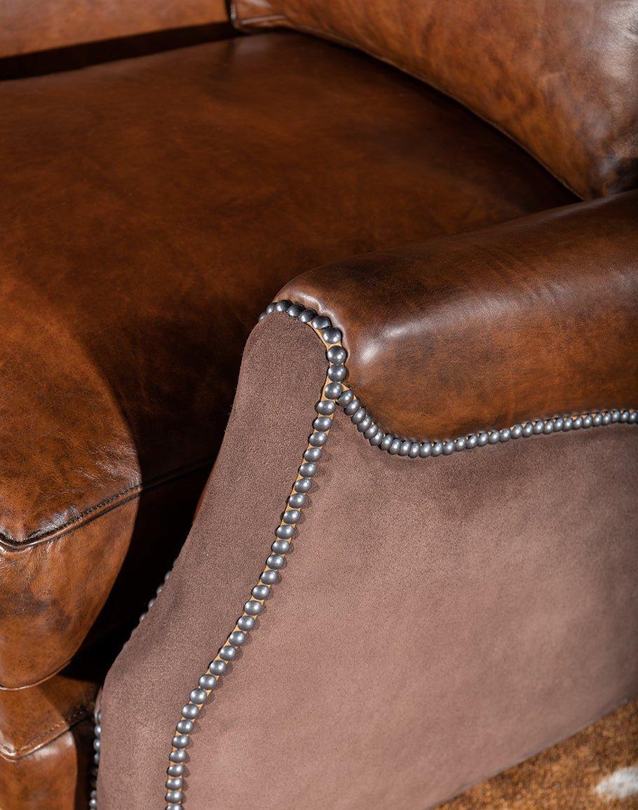 Leather Rancher Arm Chair - American made Western furniture - Your Western Decor