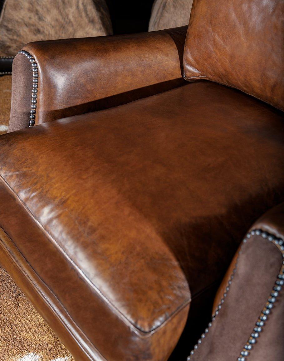 Leather Rancher Arm Chair - American made Western furniture - Your Western Decor