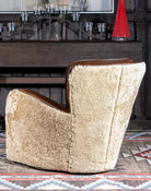 Leather & Shearling Swivel Chair back - Your Western Decor