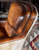 Leather & Shearling Swivel Chair back - Your Western Decor