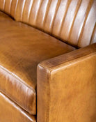 American made Channeled Tan Leather Sofa - Your Western Decor