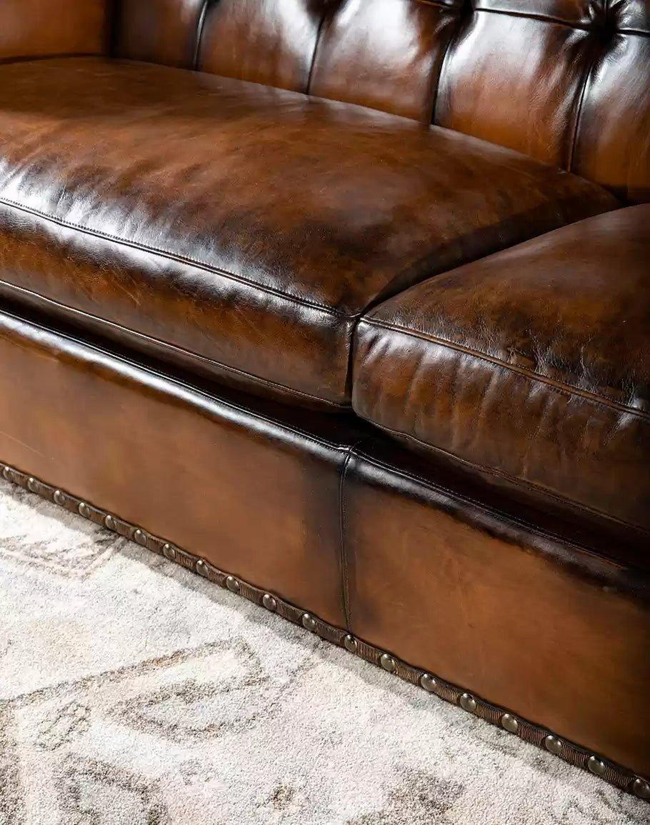 Urban Dark Leather Sofa 100% American Made - Your Western Decor