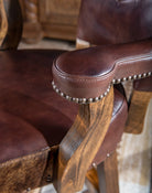 Brindle Cowhide & Leather Counter or Bar Chairs - Your Western Decor