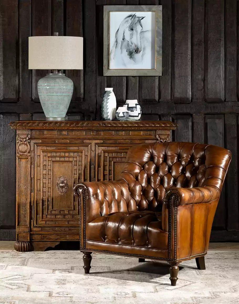 Tufted Leather Lounge Chair Luxury Leather Home Furnishings Your Western Decor