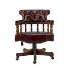 Burgundy luxury tufted leather office chair - Your Western Decor