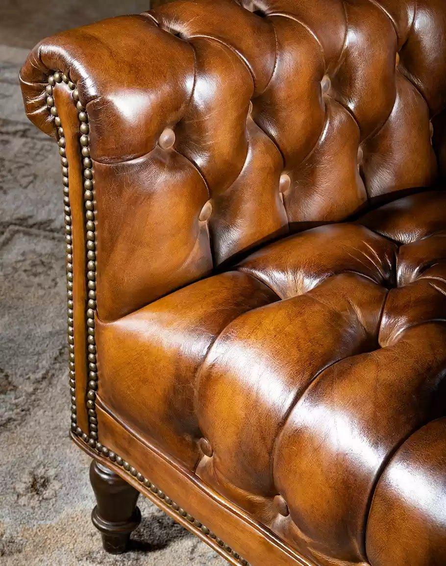 American made Tufted Leather Lounge Chair - Your Western Decor