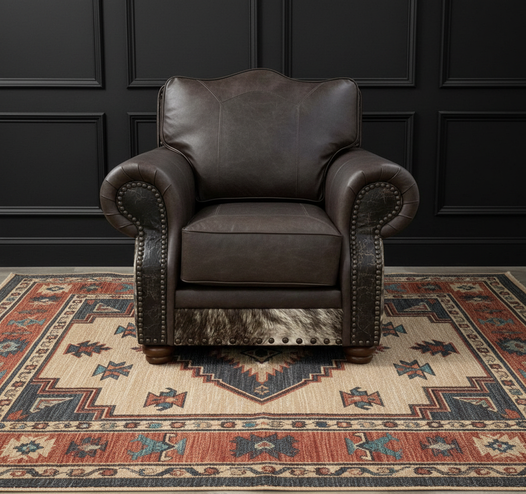 Leazenby leather and cowhide club chair - Your Western Decor