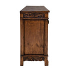 Side view of Legacy Ranch Sideboard with hand carved detail 