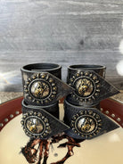 Pendleton Let 'er Buck Leather Napkin Rings handmade in Oregon by Your Western Decor 