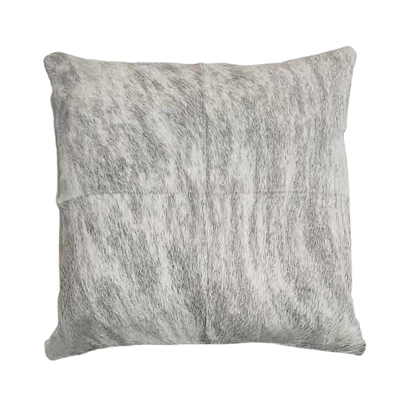 Grey & White Brindle Cowhide Accent Pillows 18x18 - Your Western Decor