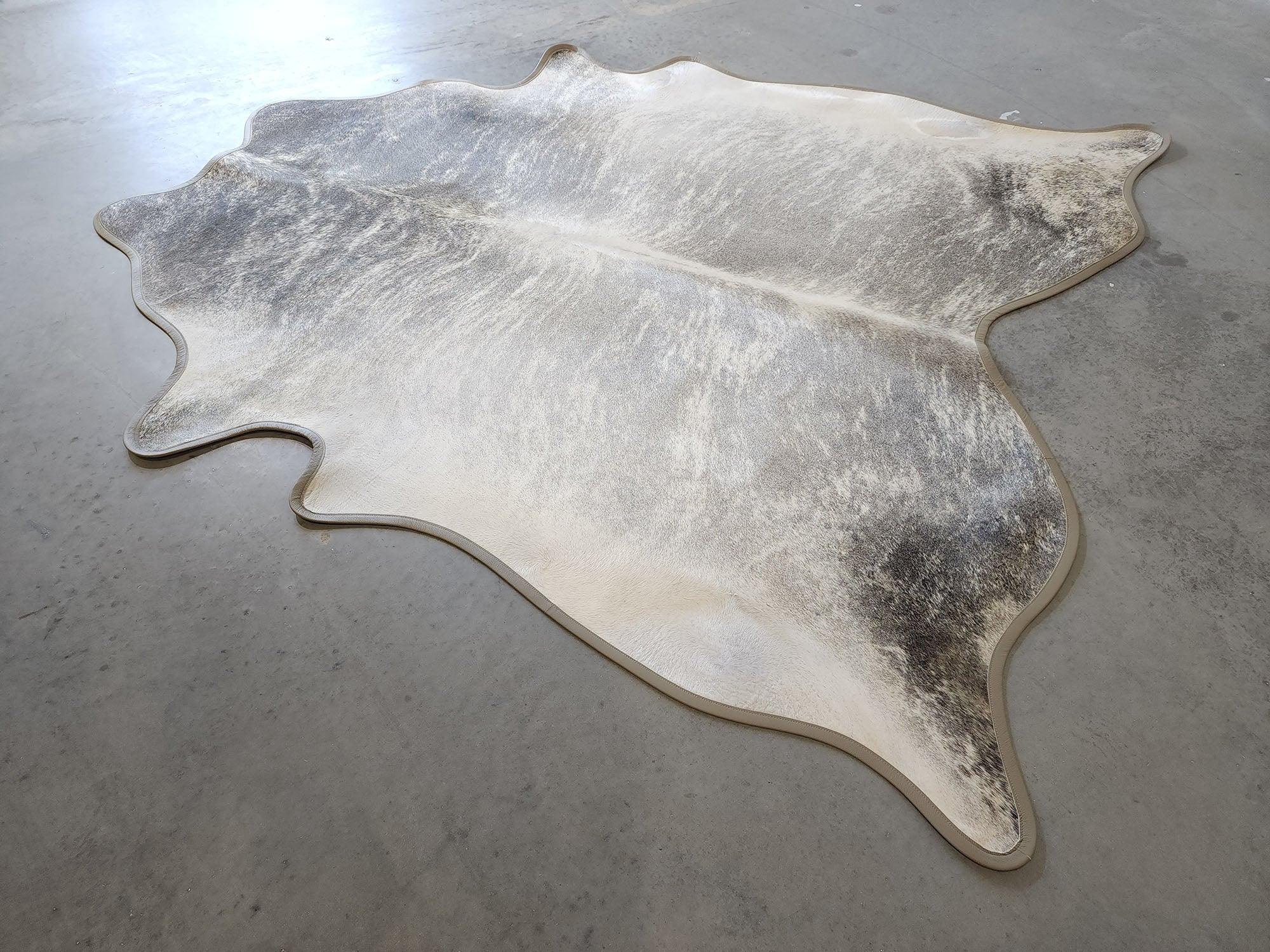 Light Brindle Cowhide with Leather Trim - Your Western Decor