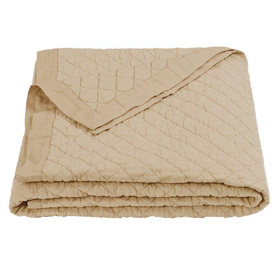 Linen Cotton Diamond Quilt in Khaki color from HiEnd Accents