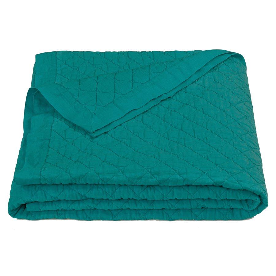 Linen Cotton Diamond Quilt in Turquoise color from HiEnd Accents