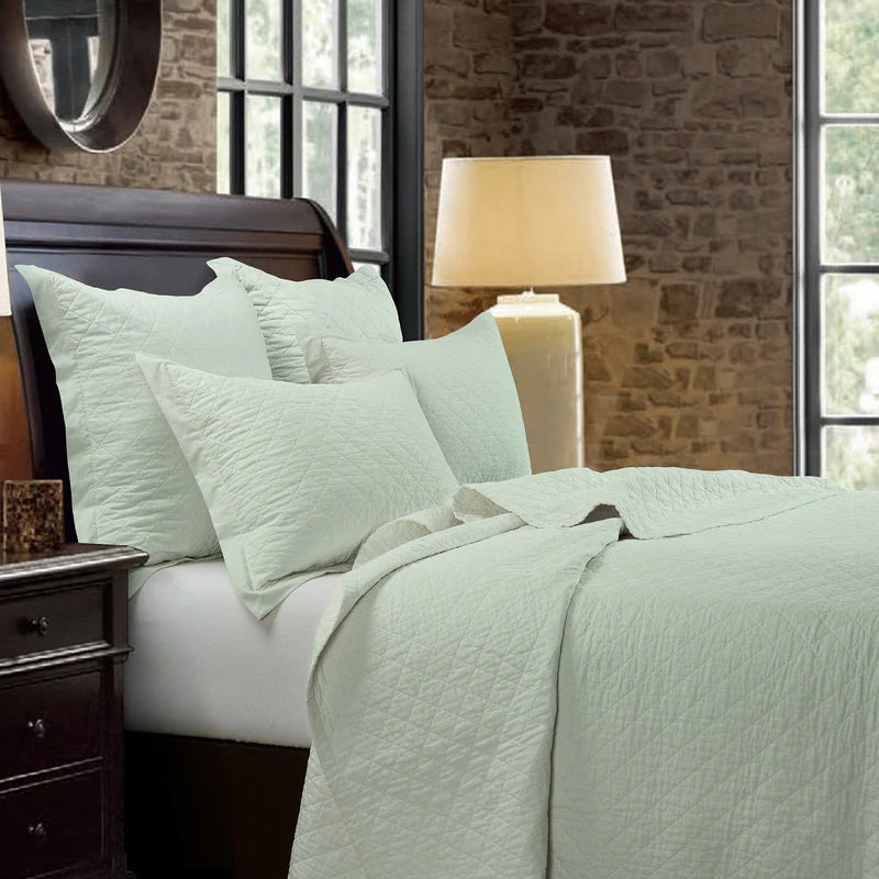 Diamond Quilted Coverlet in Sea Foam - Your Western Decor
