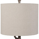 Oatmeal color linen drum lamp shade detail - Your Western Decor